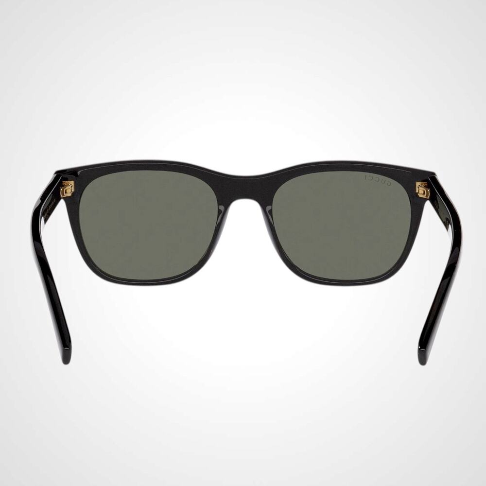 New GUCCI Sunglasses Black 54mm Square Gold Letter Logo Red Green Web Mens - Picture 6 of 7